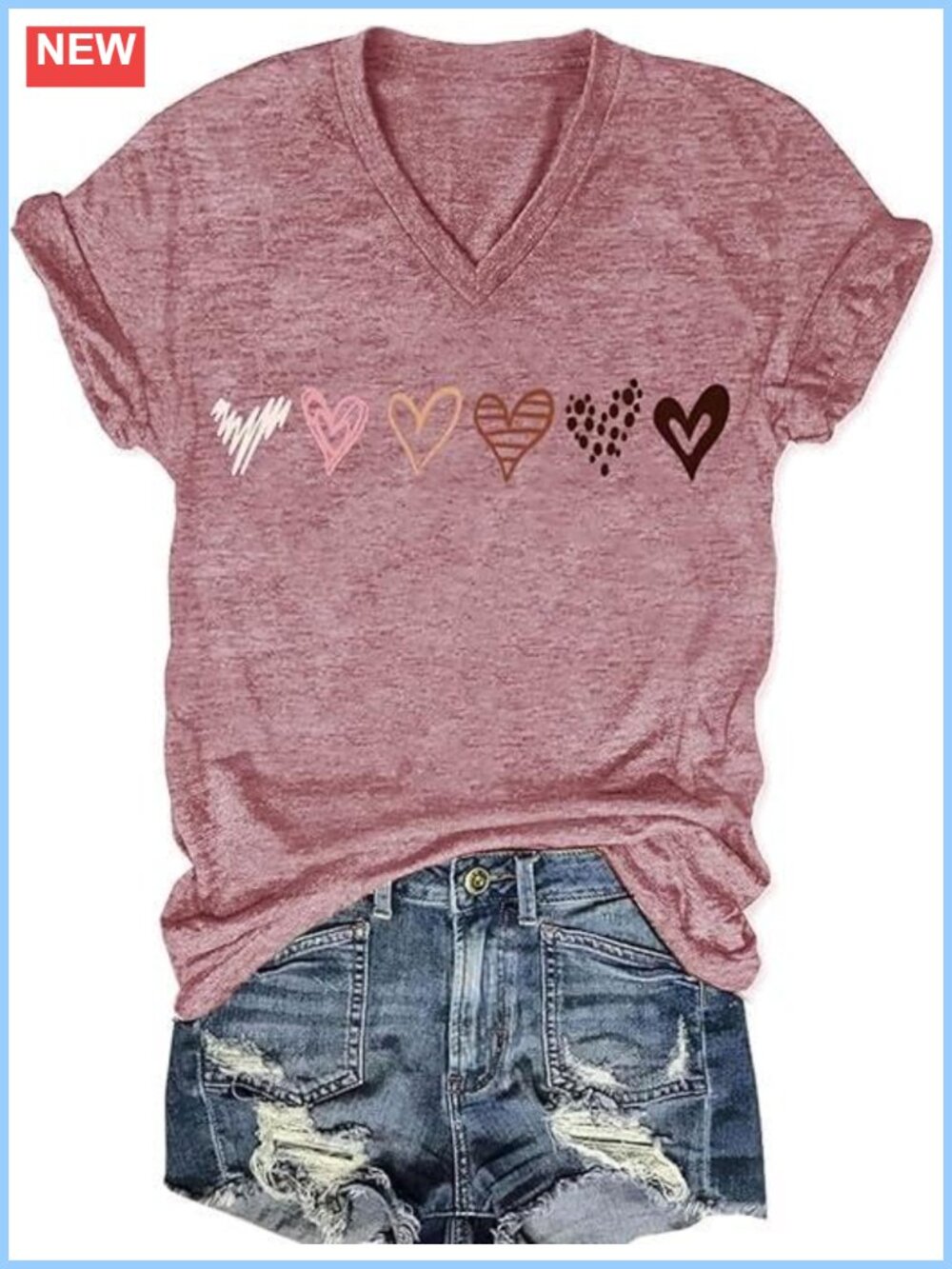 Womens V-Neck Graphic T-Shirt Boho Floral Short Sleeve Summer Tee Casual